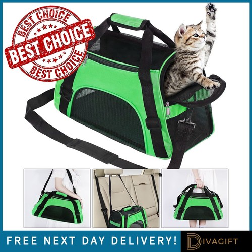 Green cat carrier bag - carrier, large