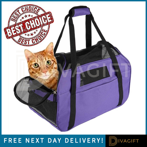 Purple cat carrier bag large - cat,